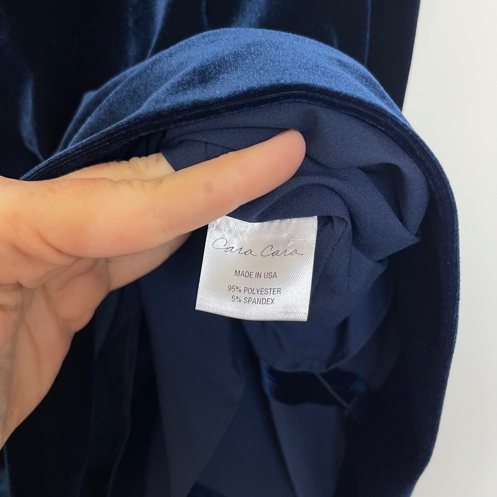 Cara Cara Laurenne Velvet Mini Dress Sm Navy Blue Puff Sleeve Chic Sexy Holiday - Picture 16 of 16